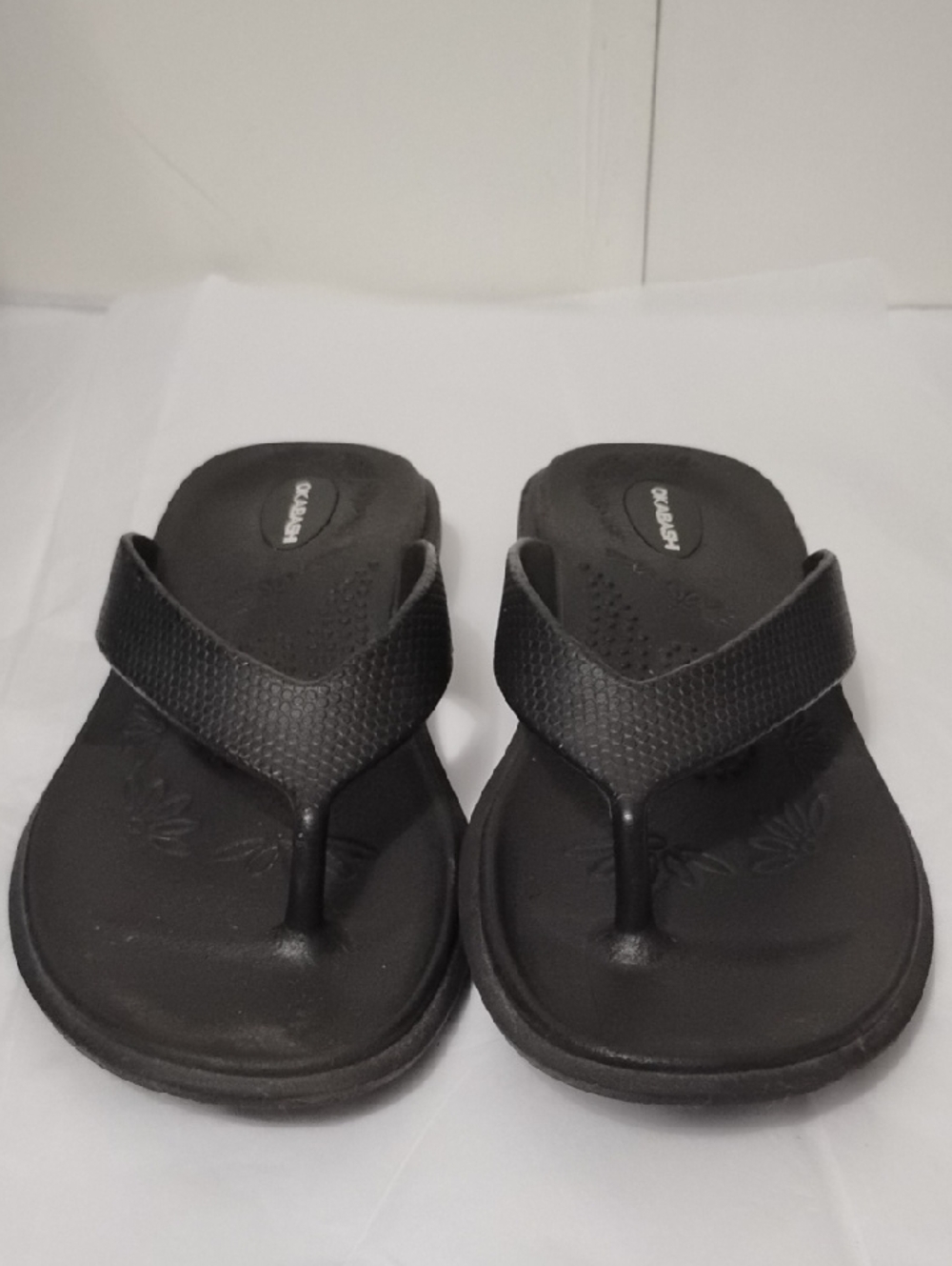 OKABASHI Black Flip Flop Thong Women's M/L Sandals